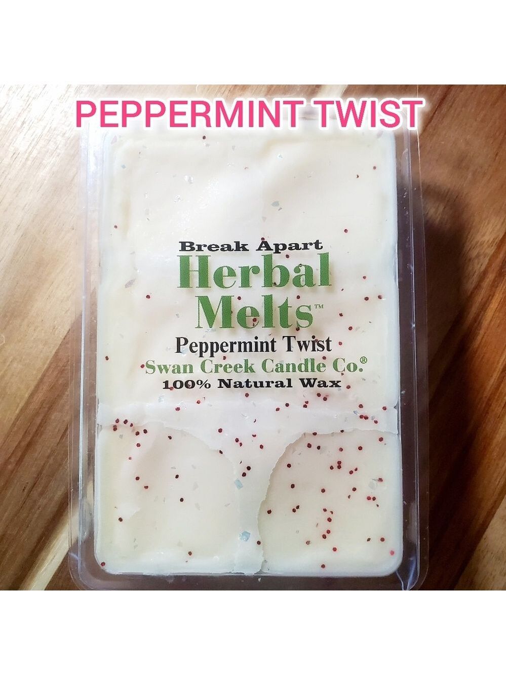 PEPPERMINT TWIST by SWAN CREEK CANDLE CO Herbal Melts 100% Natural Wax